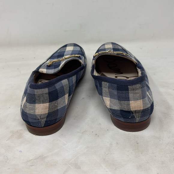 Sam Edelman Blue Loraine Buffalo Check Slip on Loafers - Picture 2 of 5